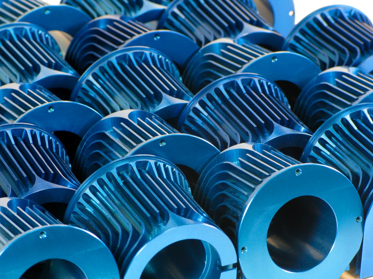 Many of the VELScope's custom-machined heat sink.